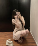 ミニドレス着痩せ気質ワンーショルダーセクシーエレガントフリル WQ2-MXX2543