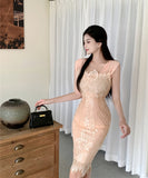 【2色】ミニドレス キャバドレス レース セレブ風 セクシー YH2-DD6219