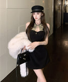 ミニドレス キャバドレス セクシー ホルターネック フレンチシック 着痩せ パーティー クラブ JC2-XKDD310-3302-Sep8