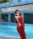 Lady's coco ロングドレス キャバドレス セクシー ルージング ホルターネック デザイン ラメ系ミニドレス パーティー 上品 LW2-XHY918211