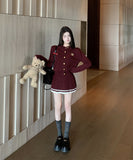 【3色】2点セット ミニドレス キャバドレス セクシー 大人可愛い ニットカーディガン＋ハイウエストプリーツスカート セットアップ  お出かけ デート 出勤 LW2-OYF2585