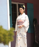 【日本即日発送】浴衣 浴衣セット 兵児帯 しわ兵児帯 伝統式浴衣 レディース 百合柄 草花柄 2024YTK-006