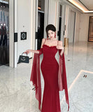 ロングドレス イブニングドレス セクシー 上品 ストラップ メッシュ フリル リボン シェイプドウエスト スレンダー パーティー JC2-CD7-238-86510620