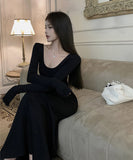 ロングドレス キャバドレス マーメイドライン ニット ロングスリーブ シェイプドウエスト 大人フェミニン JC2-XKDD337B-2138-Sep1