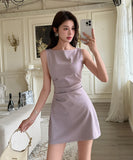 ミニドレス キャバドレス セクシー フレンチエレガント パープル キャミワンピ ギャル系 スリムフ ィット ボディコン デート JC2-CD6-347-98990420