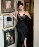 キャバドレス 膝丈ドレス レース セレブ風 おしゃれ 不規則 気質 セクシー YH2-ZED888318DXH238A