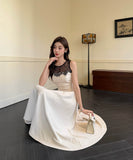 ロングドレスAラインエレガントレースセレブ風着痩せ気質高級感おしゃれ大人可愛い宴会パーティー WQ2-ZED889893GT347