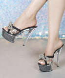 ハイヒール クリアヒール キラキラ  クリアストーン ピンヒール キラキラ パーティーシューズ 美脚効果 歩きやすい 靴 セクシー サンダル LW5-JJ190-Q22