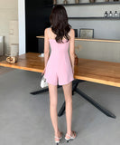 【2色】オールインワン ワイドパンツ ショートパンツ セクシー 気質 通勤 YH2-ZED889703GT347