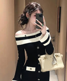 Lady's coco ミニドレス キャバドレス セクシー ギャル ニット オフショル タイトシルエット LW2-OYF66217