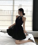 Lady's coco ミニドレス キャバドレス セクシー キラボシ レトロ ホルターネック ウエストシェイプ パーティー デート JC2-XKDD408A-7041-Oct13