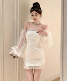 ミニドレス キャバドレス オープンショルダー ロマンチック おしゃれ セクシー YH2-ZED888329DXH238A