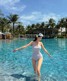 【2色】モノキニビキニ水着ウエストカードチック柄セクシー温泉旅行海 WQ7-CF-QM9154