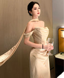 Lady's coco ロングドレス キャバドレス セクシー オフショルダー チューブトップ ドレス 上品 二次会 披露宴 パーティー デート 女子会 LW2-CD6-141-93090850