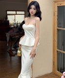 【2色】膝丈ドレス キャバドレス party 肌見せ セクシー おしゃれ 高級感 YH2-ZED889729GT347