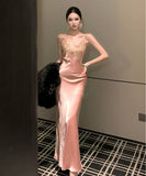 Lady's cocoロングドレス セクシー ボディコン キャバドレス マーメイドドレス  結婚式 二次会 披露宴 パーティー 上品 高級感 LW2-CD6-141-92990600