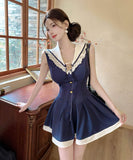 ミニドレスセーラー 風 海軍 ワンピース谷間見せカワセクシー個性感Aライン着痩せ気質 WQ2-DD4856
