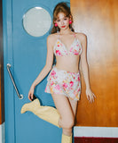 3点セット 水着花柄ビキニモノキニカワセクシービーチ海温泉大人可愛い WQ7-SD3501-1
