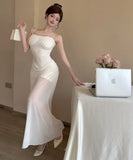 【3色】ロングドレスキャミワンピセクシーレースチュールキャバドレスキャバクラ着痩せパーティー指名 WQ2-DD4356