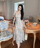 手作り 膝丈ドレス エレガント セレブ風 高品質 チュール 高級感 YH2-JY20456