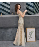 【4色】ロングドレス Partydress キラキラ 宴会 誕生日 結婚式 マーメイドドレス YH2-YEY16187#