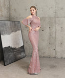 【7色】ロングドレス キラキラ 気質 高級感 演奏会 宴会 マーメイドドレス YH2-YEY16223#