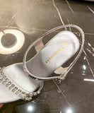 ハイヒール パンプス 透明感 キラキラ スリッパ 美脚効果 歩きやすい 流行り OL 百掛け ヒール 靴 WQ5-HS8612-3