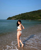 3点式セット ビキニ水着ホルターネックフリル水玉柄セクシーワンピースエレガント気質 体型カバー WQ7-DP-A10338