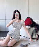 ミニドレス キャバドレス party キラキラ セクシー 着痩せ おしゃれ YH2-DD4607