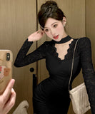 【2色】ミニドレス おしゃれ Vネック キャバドレス セクシー レース party YH2-DD5924