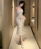 ロングドレス 刺繍 花柄 キャバドレス セクシー 宴会 高品質 YH2-DD6054