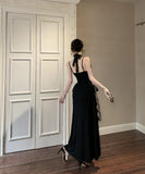 【2色】ロングドレスキャバドレスチュールのフラワーセクシーフリル宴会パーティー WQ2-ZED885600DXH238B