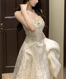 Lady's coco ロングドレス キャバドレス  セクシー フレンチスタイル 上品  ジャカード 着痩せ 秋新作 パーティー ドレス風 パーティー 二次会 LW2-XKDD335B-6515-Oct14