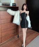 ミニドレスタイトドレスキャバドレス非対称ナイトクラブセクシーキャバクラ指名ワンショルダー WQ2-DD4786