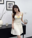 【3色】ミニドレス キャバドレス セクシー  花柄キャミワンピース  レギンスセット  ウエストマーク  フェミニン 大人可愛いコーデ  Vネック  LW2-DD5956