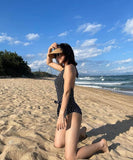 【2色】水着モノキニセクシータンキニビキニビーチ海ホルターネックバックレス旅行温泉露出控え 花柄 体型カバー WQ7-YQ-HHB475KYLL