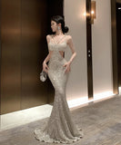 ロングドレス エレガント ノースリーブ キラキラ ウエストカットアウト デザイン性 パーティー クラブ JC2-HS-109-8317-Sep4