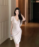 ミニドレス キャバドレス キャミワンピ セクシー スリムワンピース ライラックアプリコット エラスティック 大人女性 優雅 デート JC2-XKDD318A-6327-Aug23