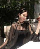 ロングドレス セットアップ 気品×トレンド チュール ラインストーン キャミワンピ パーティー・イベント向け JC2-ZED881373DXH449B