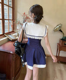 ミニドレスセーラー 風 海軍 ワンピース谷間見せカワセクシー個性感Aライン着痩せ気質 WQ2-DD4856