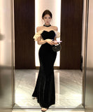 ロングドレス キャバドレス セクシー セレブ風 ホルターネック ハンドメイドビジュー付き ノースリーブ ベルベット タイトドレス パーティー JC2-ZED882610DXH437