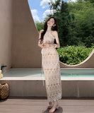 ロングドレス セクシー ホルターネック レース ノースリーブ タイトシルエット 大人可愛い デート お出かけ 結婚式におすすめ JC2-CD1-E285-79990580