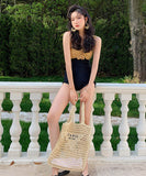 水着モノキニタンキニビキニリボン体型カバー露出控えセクシーリボンワンショルダー温泉ビーチ海 WQ7-DP-A31489