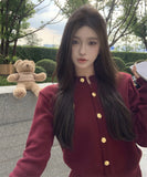 【3色】2点セット ミニドレス キャバドレス セクシー 大人可愛い ニットカーディガン＋ハイウエストプリーツスカート セットアップ  お出かけ デート 出勤 LW2-OYF2585