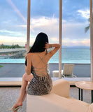 Lady's coco ミニドレス キャバドレス セクシー スパンコール キャミドレス バックリボン パーティー デート LW2-CD3-141-26120450