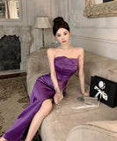 ロングドレスベアトップセクシー宴会パーティードレスサテンドレス気質イベント高級感 WQ2-ZED886073DXH343A