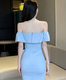 【3色】ミニドレス キャバドレス セクシー 気質 ノーショルダー おしゃれ YH2-YM8777