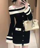 Lady's coco ミニドレス キャバドレス セクシー ギャル ニット オフショル タイトシルエット LW2-OYF66217