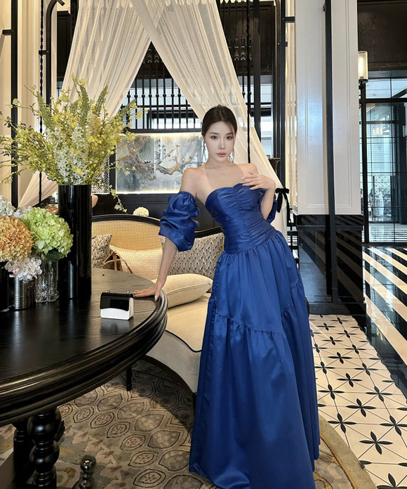 Lady's coco ロングドレス キャバドレス セクシー フレンチ ストラップレス オフショルダー 上品 高見え パーティー 結婚式 二次会 LW2-CD6-157-82710650