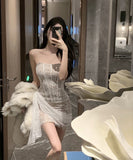 【2色】ミニドレス キャバドレス  花柄 レース セクシー ノースリーブ YH2-DD6215